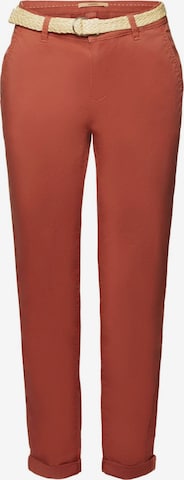 Coupe slim Pantalon chino ESPRIT en marron : devant