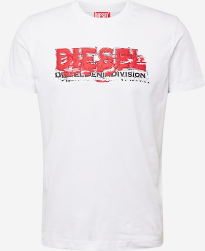 DIESEL Μπλουζάκι 'DIEGOR' σε έντονο κόκκινο / μαύρο / λευκό, Άποψη προϊόντος