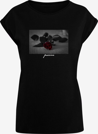 Maglietta 'Passion Rose' Mister Tee di colore grigio scuro / rosso scuro / nero / bianco, Visualizzazione prodotti