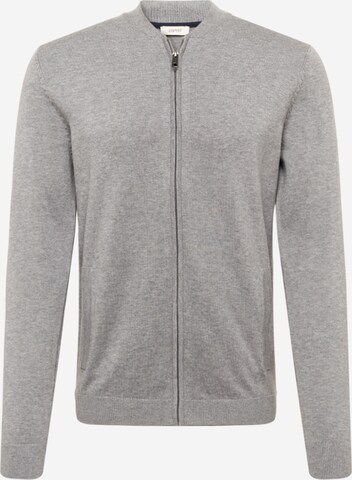 ESPRIT Knit Cardigan in Grey: front