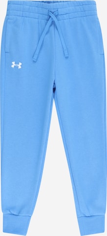 UNDER ARMOUR Tapered Workout Pants 'Rival' in Blue: front