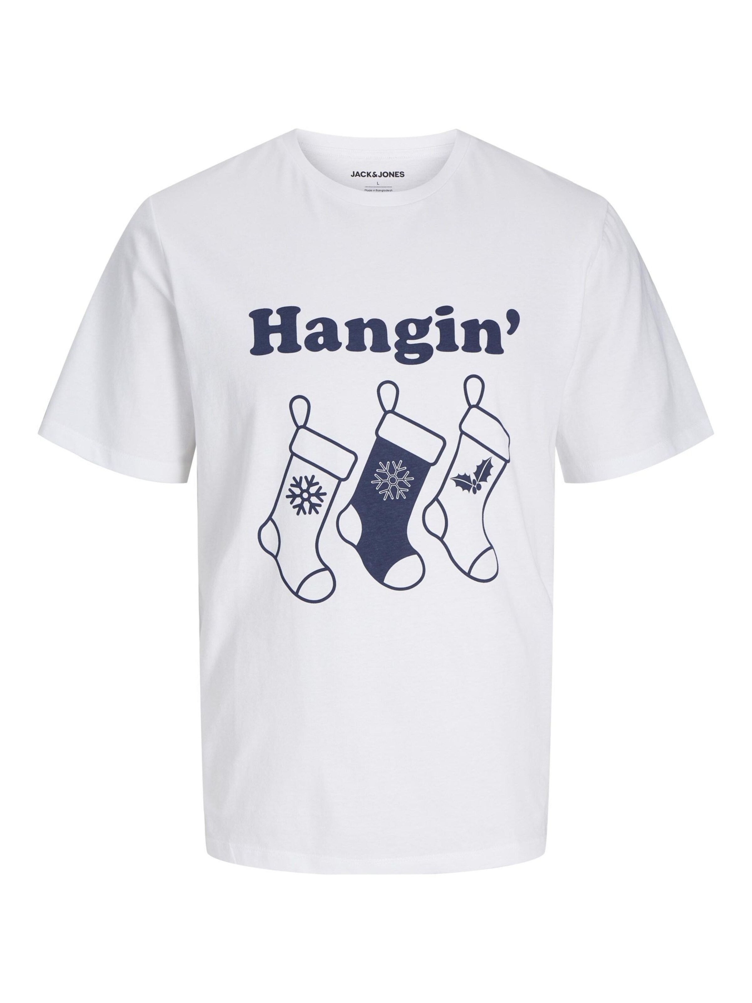 T-Shirt 'X-Mas' JACK & JONES en blanc : devant