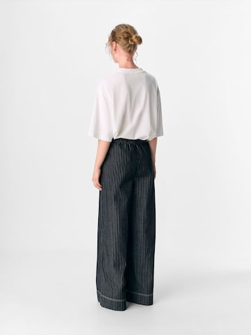 OBJECT Wide leg Broek 'AMY' in Zwart