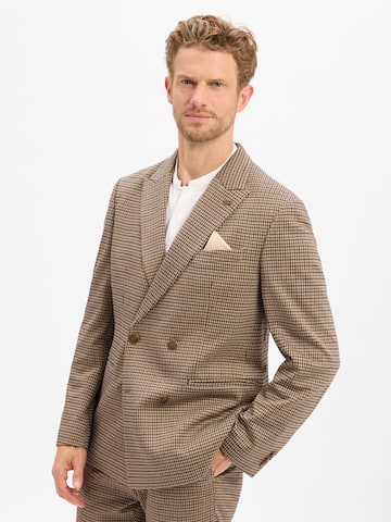 Coupe regular Veste de costume 'Berry' Finshley & Harding London en marron : devant