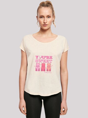 T-shirt 'Valentinstag You're Sweet Gummy Bears' F4NT4STIC en beige : devant