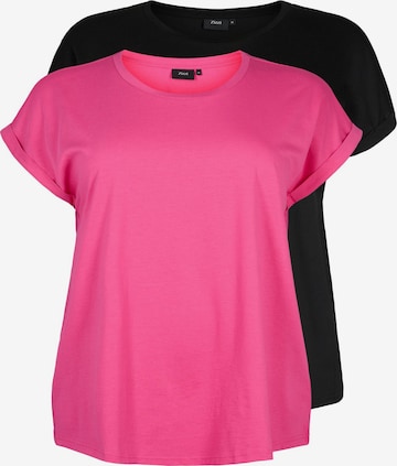 Zizzi Shirts 'KATJA' i pink: forside