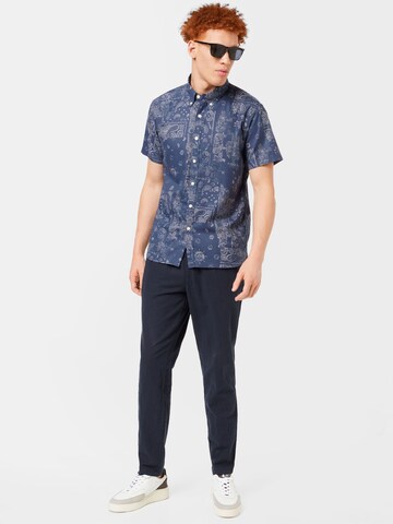 Abercrombie & Fitch Regular fit Button Up Shirt 'SUMMER' in Blue