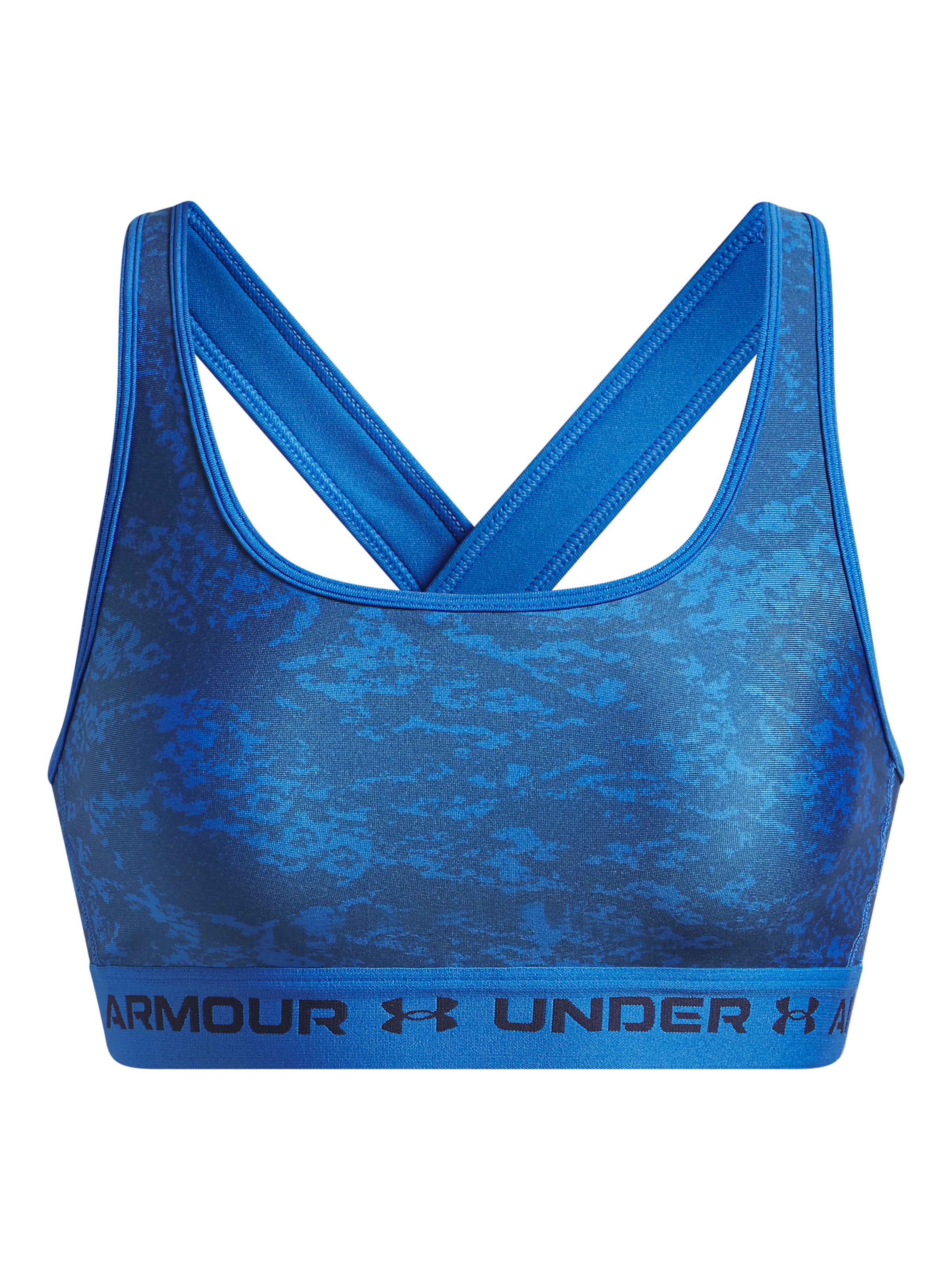 UNDER ARMOUR Sport bh ' Crossback Mid Print ' in Blauw: voorkant