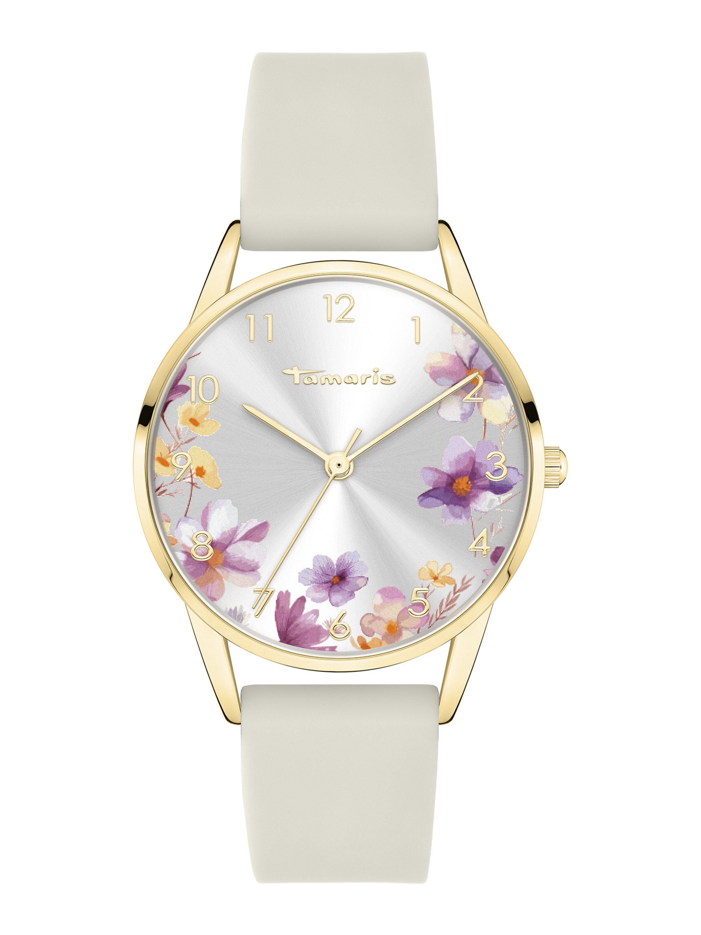 Tamaris Analoog horloge in Beige: voorkant