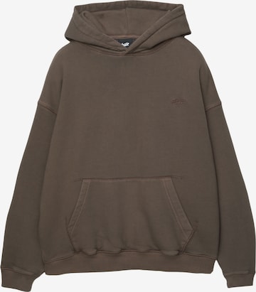 Pull&Bear Sweatshirt 'STWD' in Brown: front