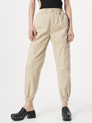 Effilé Pantalon Koton en beige : devant