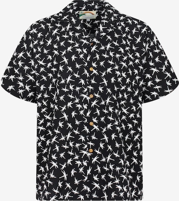 Paradise Found Regular fit Button Up Shirt 'Tom Selleck Dragonfly' in Black: front