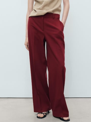 MANGO Wide leg Pressveckad byxa 'CARLOS' i röd: framsida