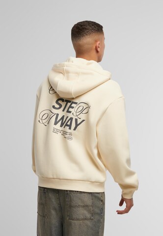 MT Upscale Sweatjacke 'One Step Away' in Beige: Vorderseite