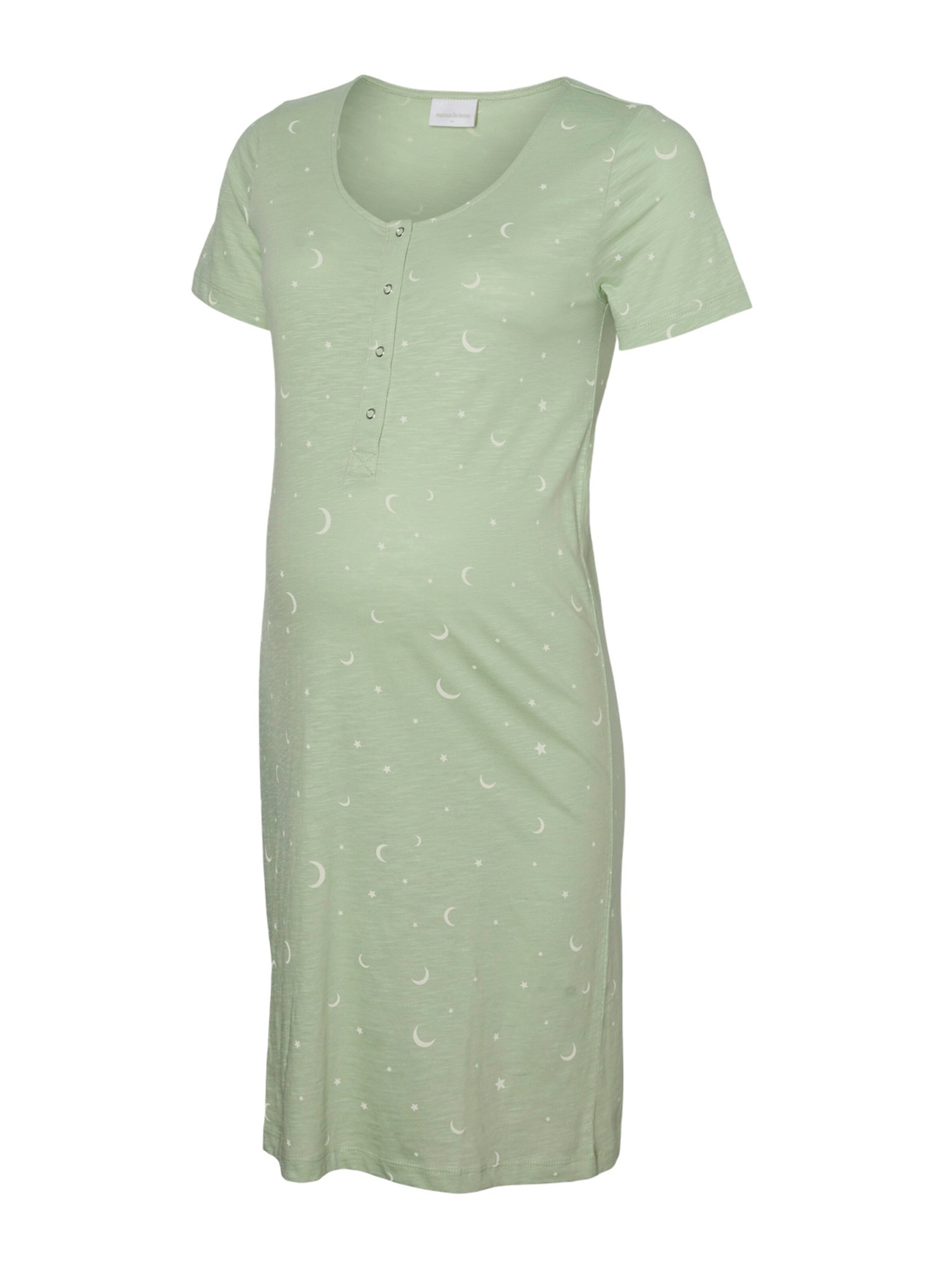 MAMALICIOUS Natskjorte i pastelgrøn / offwhite, Produktvisning