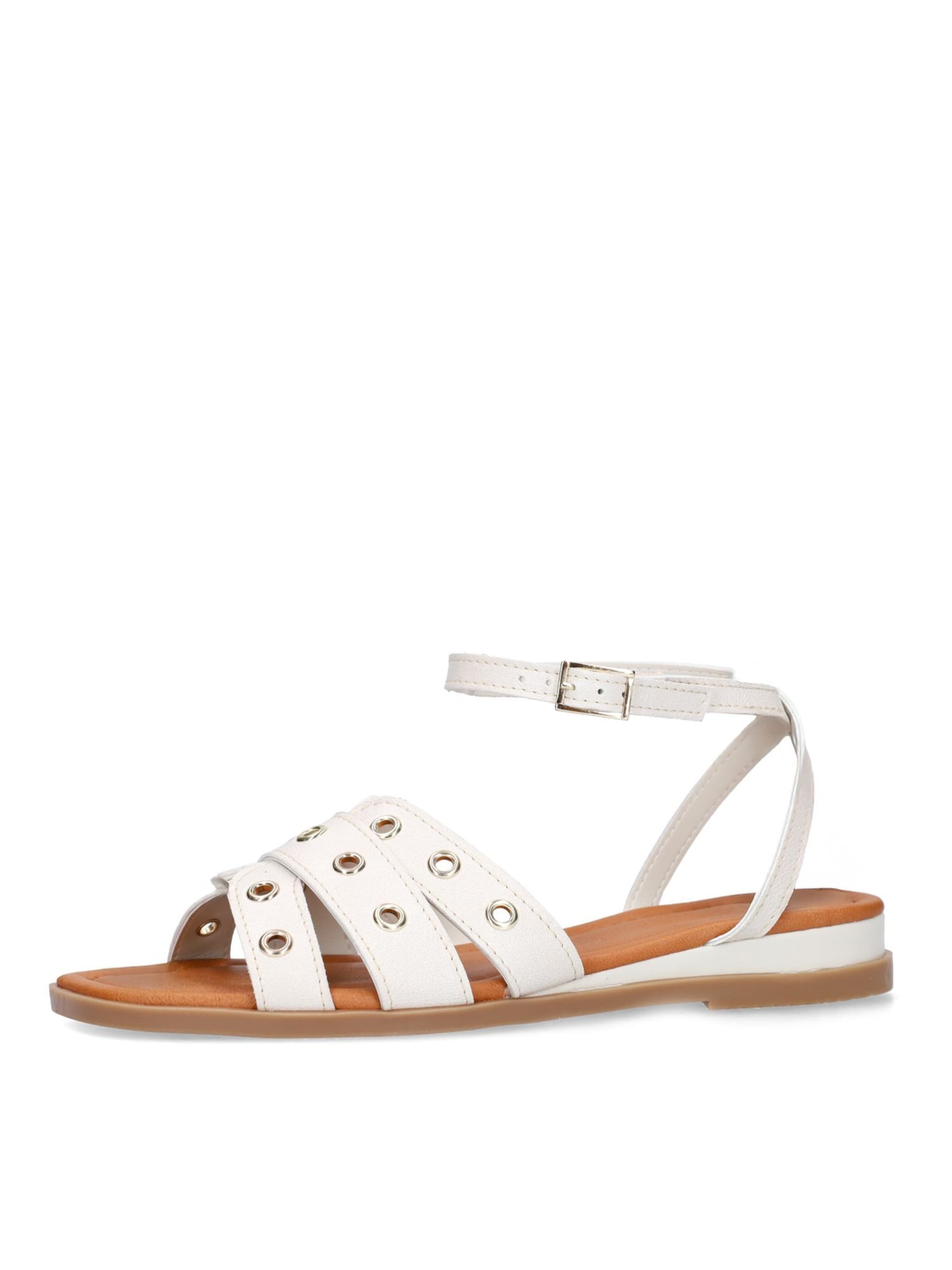 Sandales à lanières MANFIELD en blanc : devant