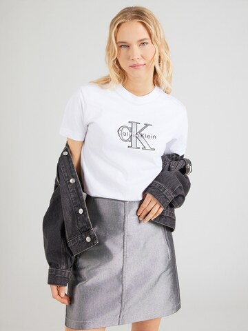 Calvin Klein Jeans Koszulka 'CLASSIC' w kolorze biały: przód
