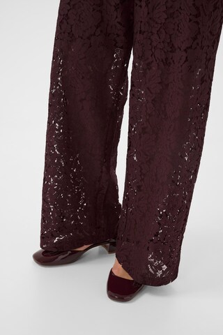 Kaffe Wide leg Broek 'Nomi' in Bruin