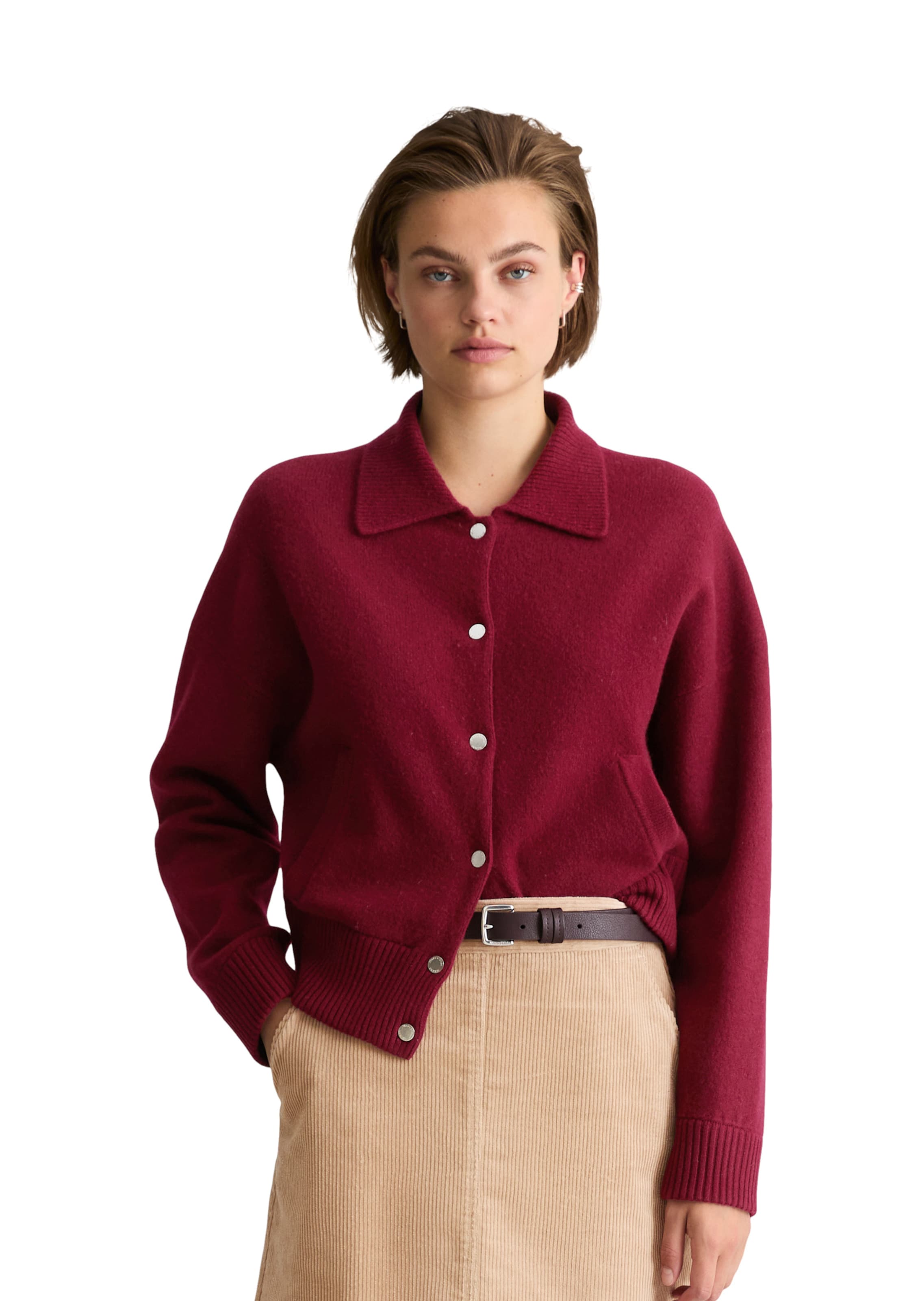 Marc O'Polo DENIM Strickjacke in Rot: Vorderseite