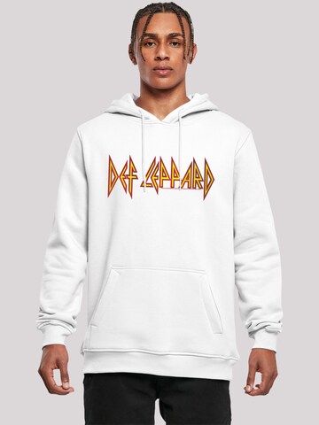 Sweat-shirt 'Def Leppard' F4NT4STIC en blanc : devant