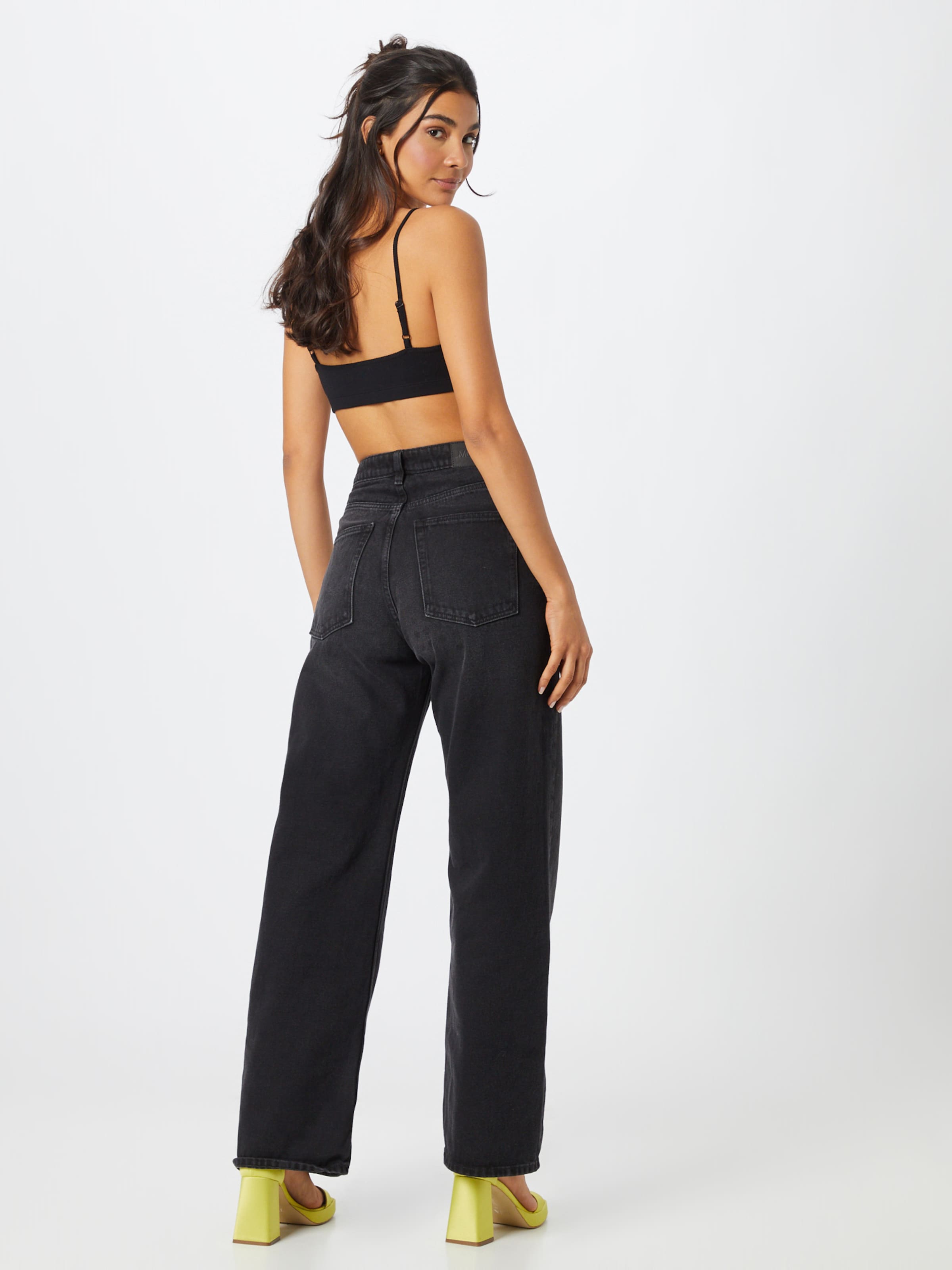 Monki Wide leg Jeans in Black Denim ABOUT YOU