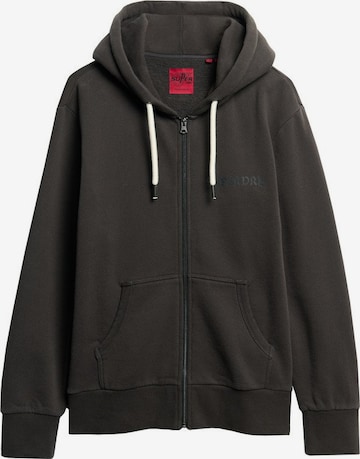 Superdry Zip-Up Hoodie in Black: front