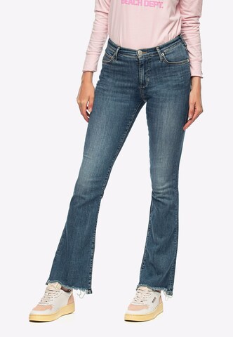 True Religion Flared Jeans in Blauw: voorkant