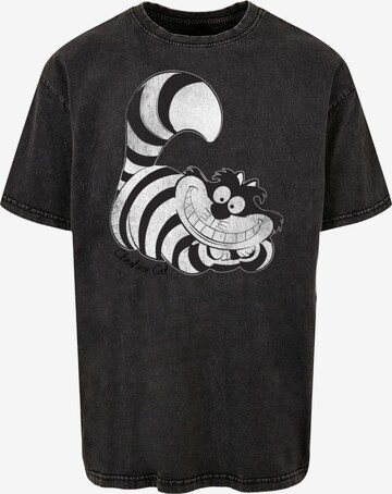 ABSOLUTE CULT Shirt 'Alice in Wonderland - Cheshire Cat Mono' in Grijs: voorkant