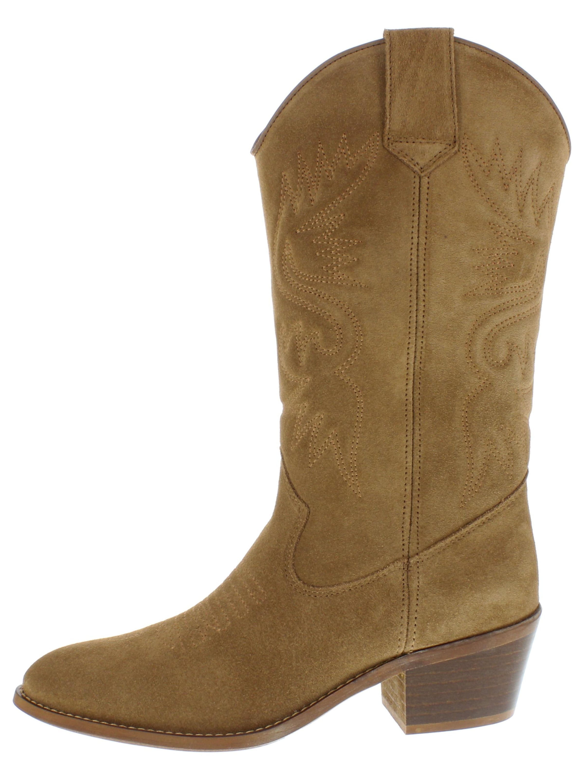 XAVER LUIS Schuhmanufaktur Cowboy Boots 'MAE' in Brown: front