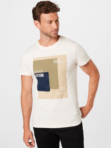 TOM TAILOR DENIM T-Shirt in Beige: predná strana