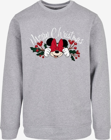 Sweat-shirt 'Minnie Mouse - Christmas Holly' ABSOLUTE CULT en gris : devant