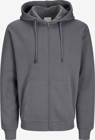 JACK & JONES Zip-Up Hoodie 'Bradley' in Grey: front