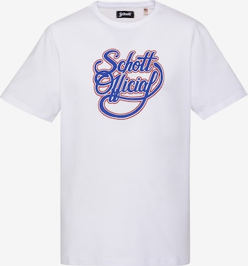 T-Shirt Schott NYC en blanc : devant