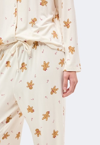 Hunkemöller - Pantalón de pijama 'Ess' en blanco