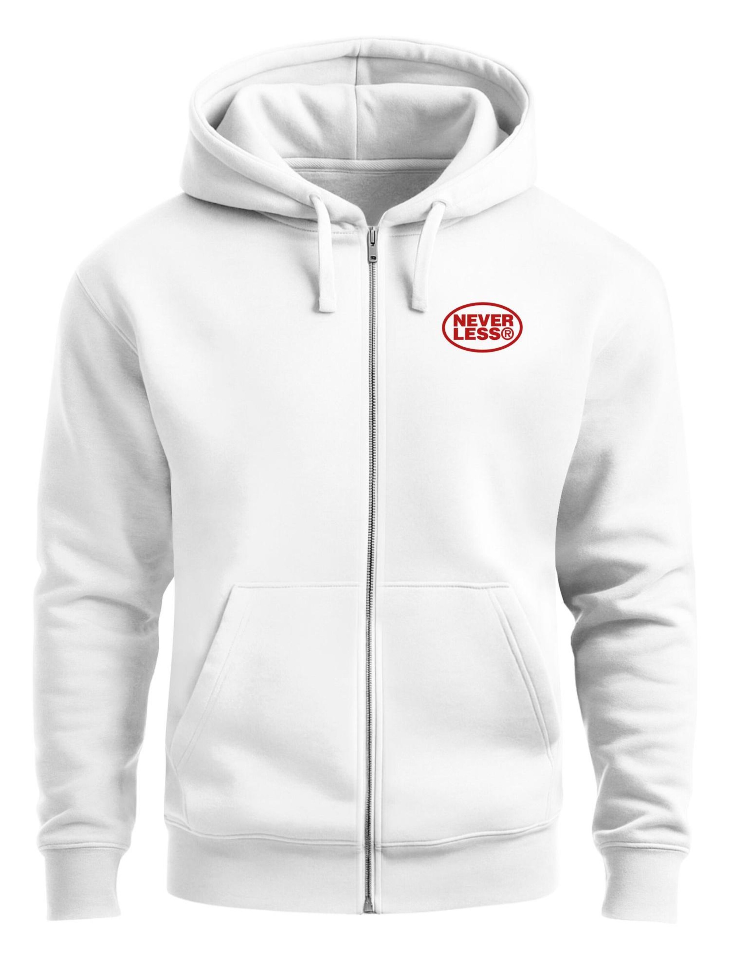 Neverless Zip-Up Hoodie 'Sweet Paraiso' in White: front