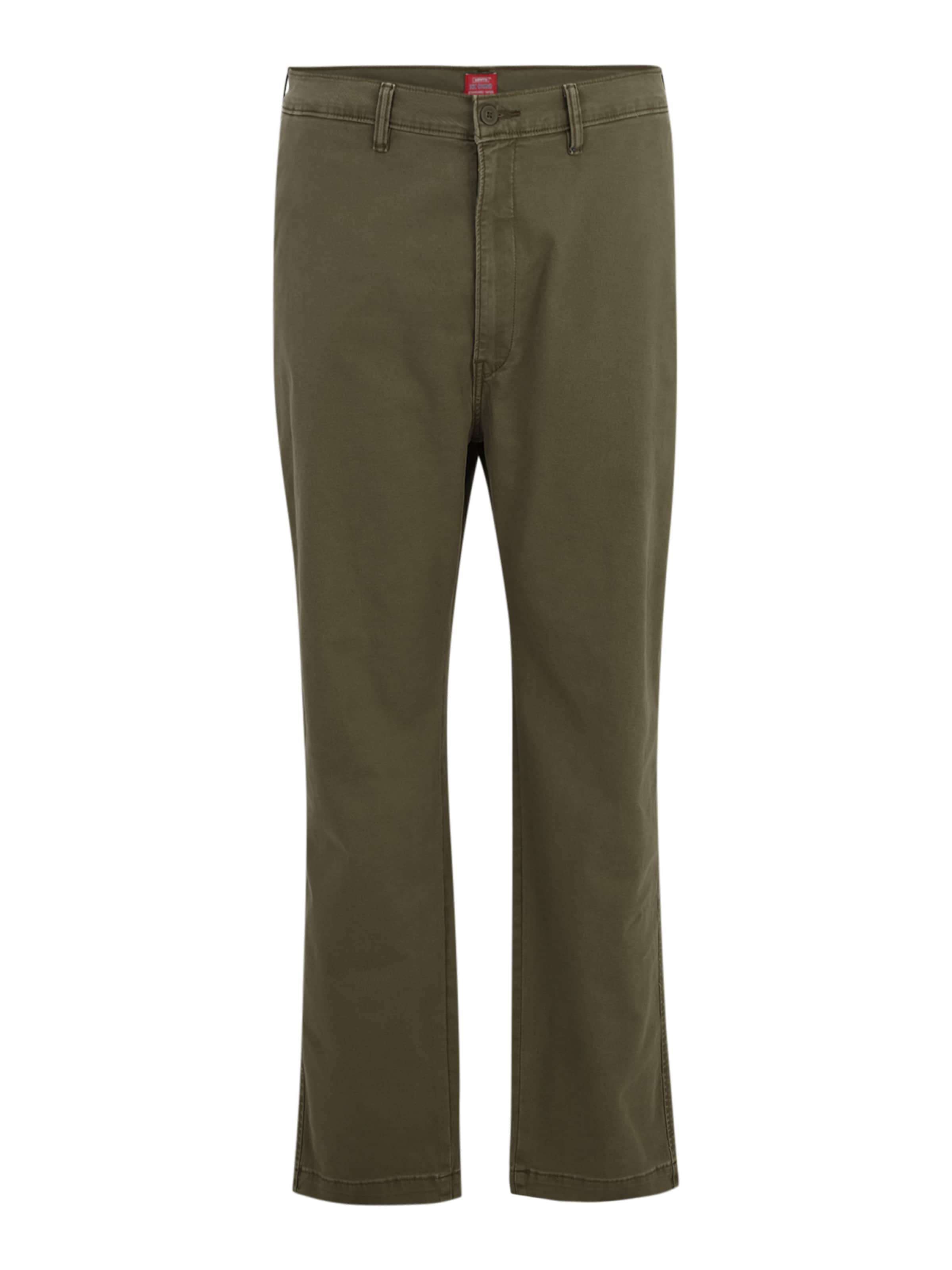Levi's® Big & Tall - Regular Calças chino 'XX STD Tapered Chino ' em verde: frente