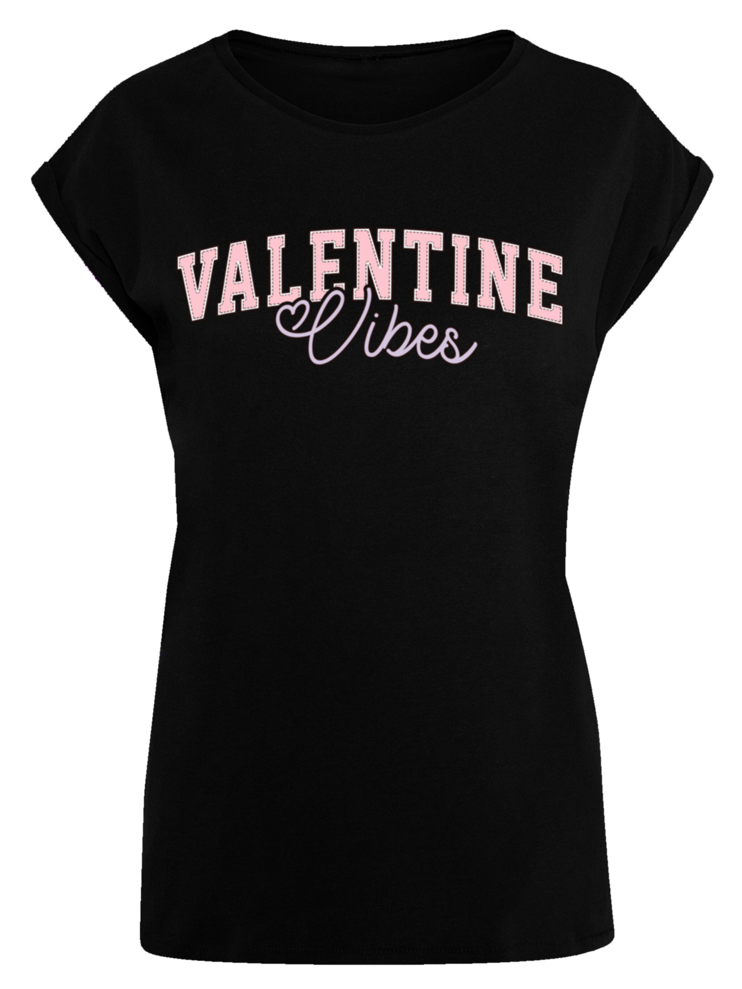 F4NT4STIC T-Shirt 'Valentinstag Valentine Vibes' in Schwarz: Vorderseite