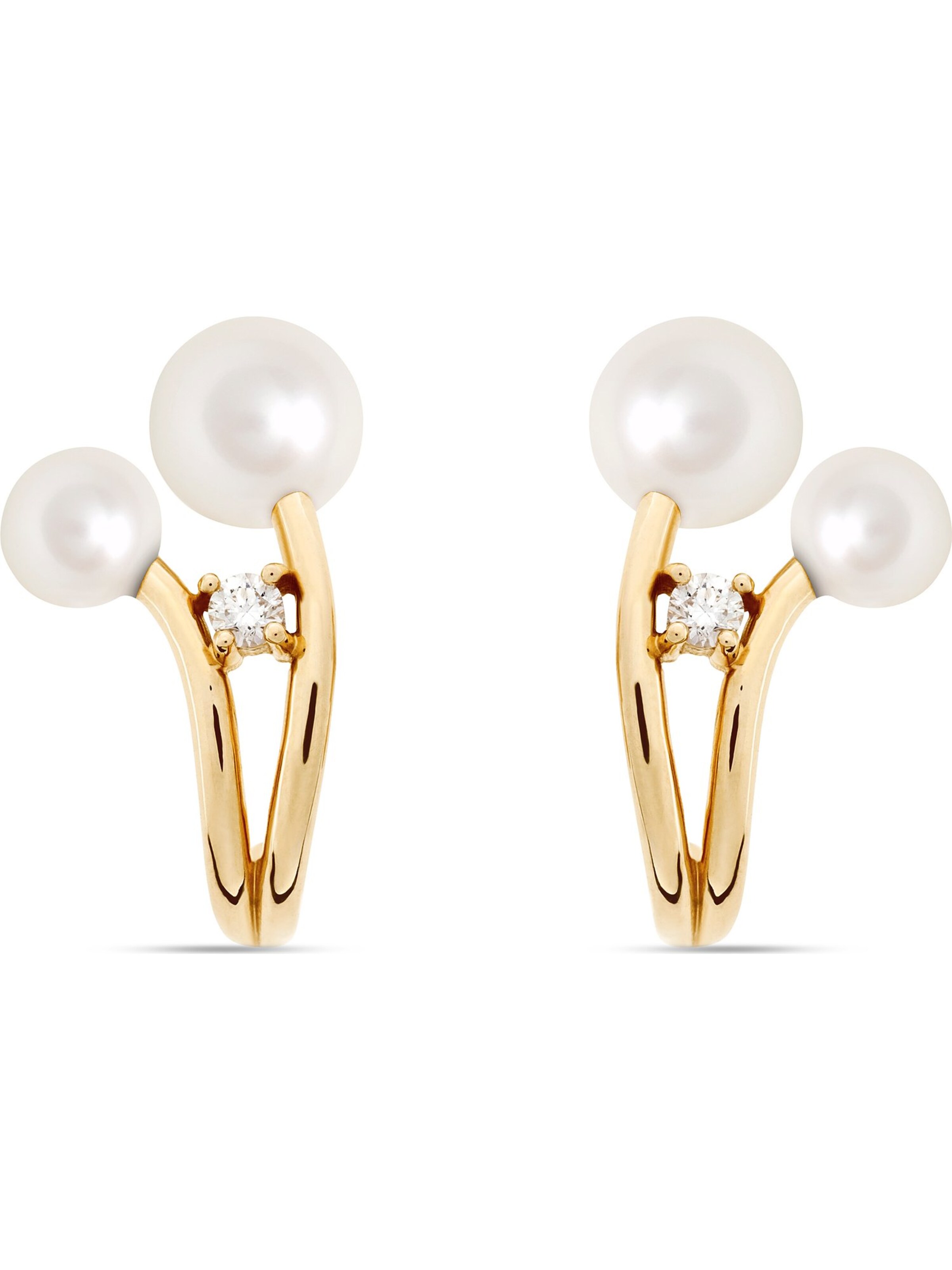 YAMŌKO Ohrringe in gold / transparent / perlweiß, Produktansicht