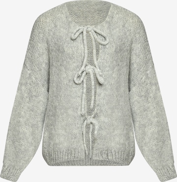 Lilavie Strickjacke ' Miaa ' in Grau: Vorderseite