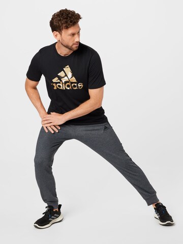 ADIDAS SPORTSWEAR Tapered Sportbroek 'Essentials French Terry Tapered Cuff 3-Stripes' in Grijs