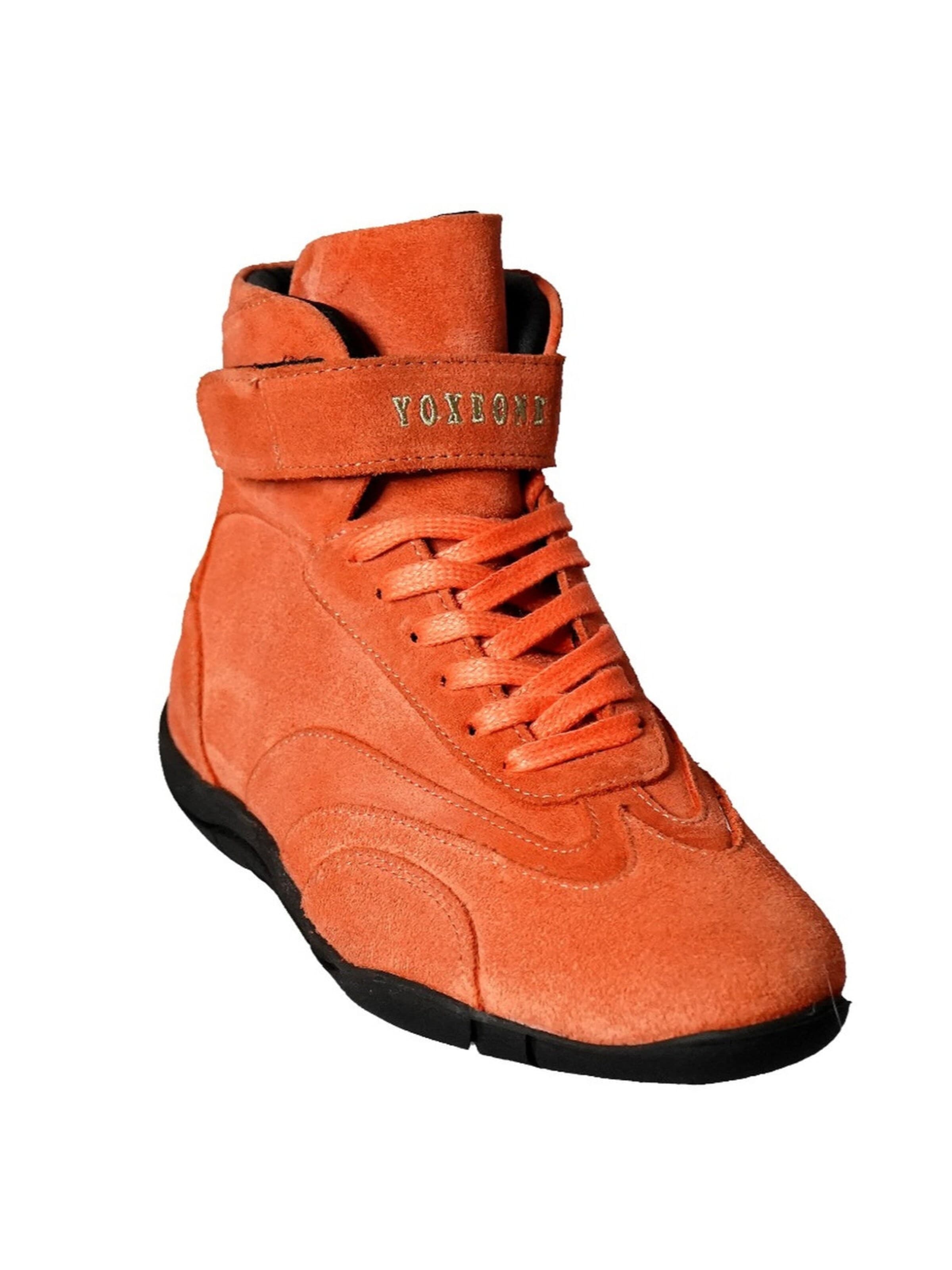 Sneaker alta 'Pat' di Yoxeone in arancione: frontale