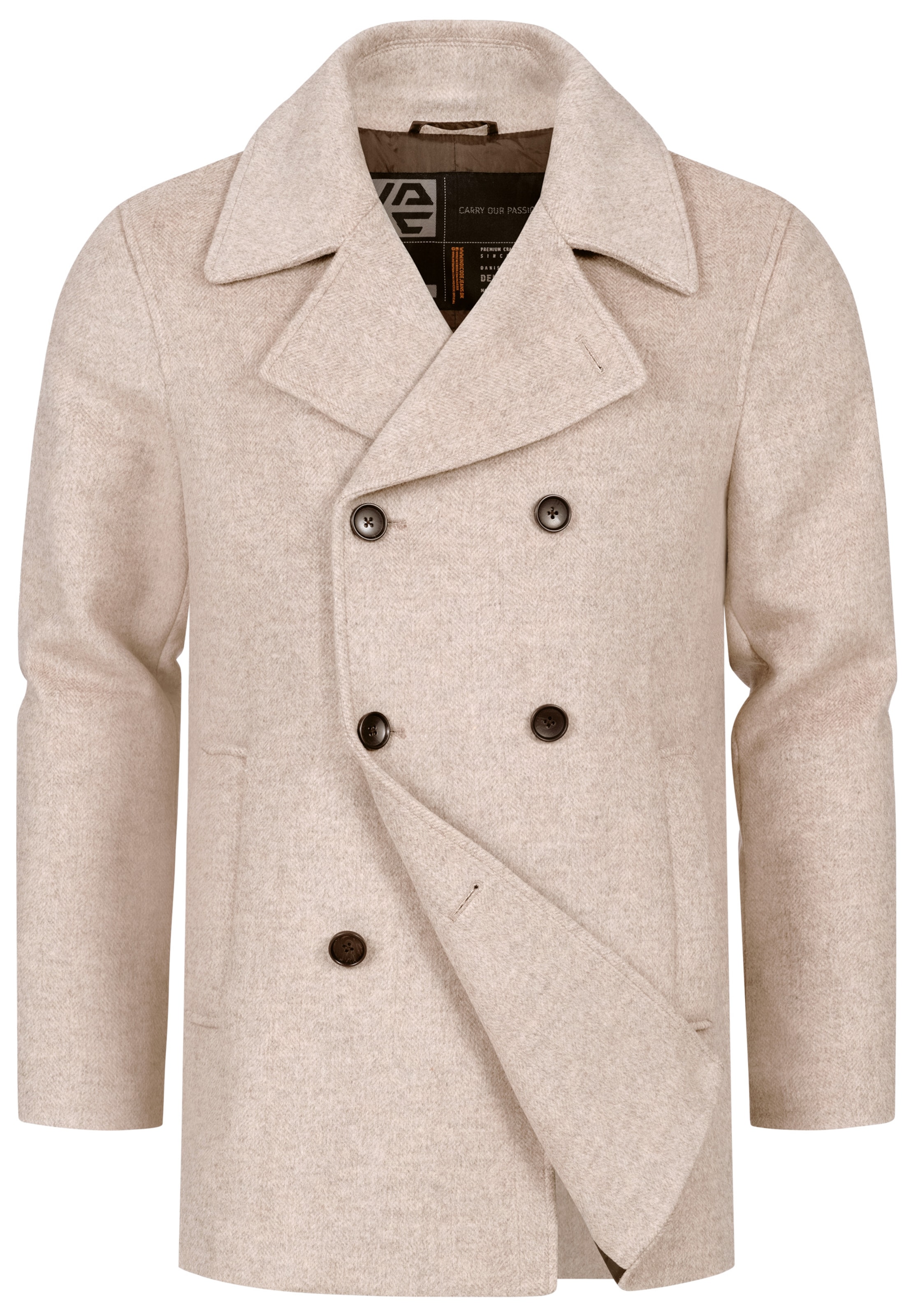 INDICODE JEANS Winterjas 'INParade' in Beige: voorkant