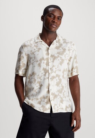 Calvin Klein Regular Fit Hemd in Beige: Vorderseite