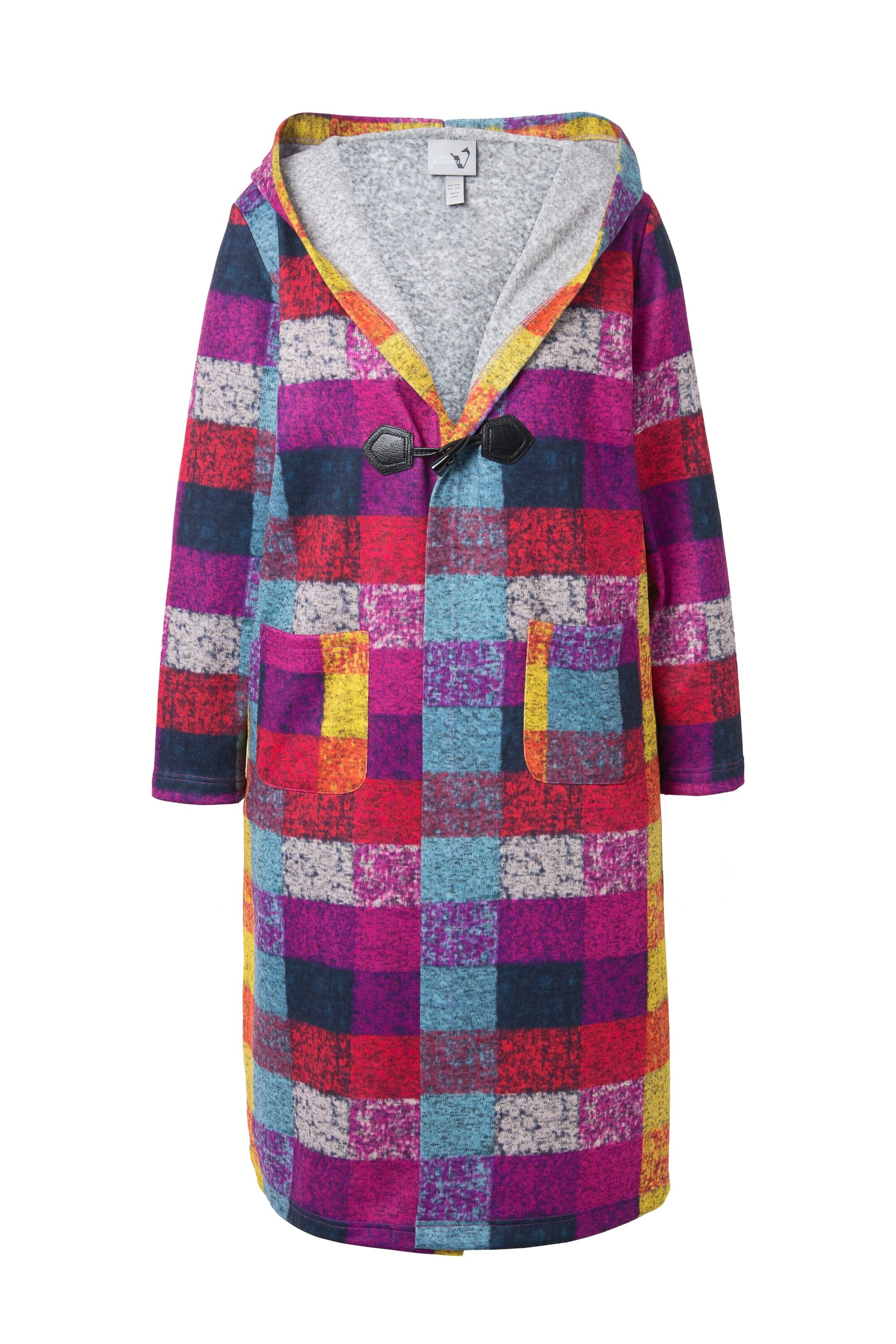 Ulla Popken Zip-Up Hoodie in Mixed colors: front