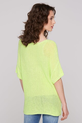 Soccx Kurzarm-Pullover aus Effektgarn in Gelb