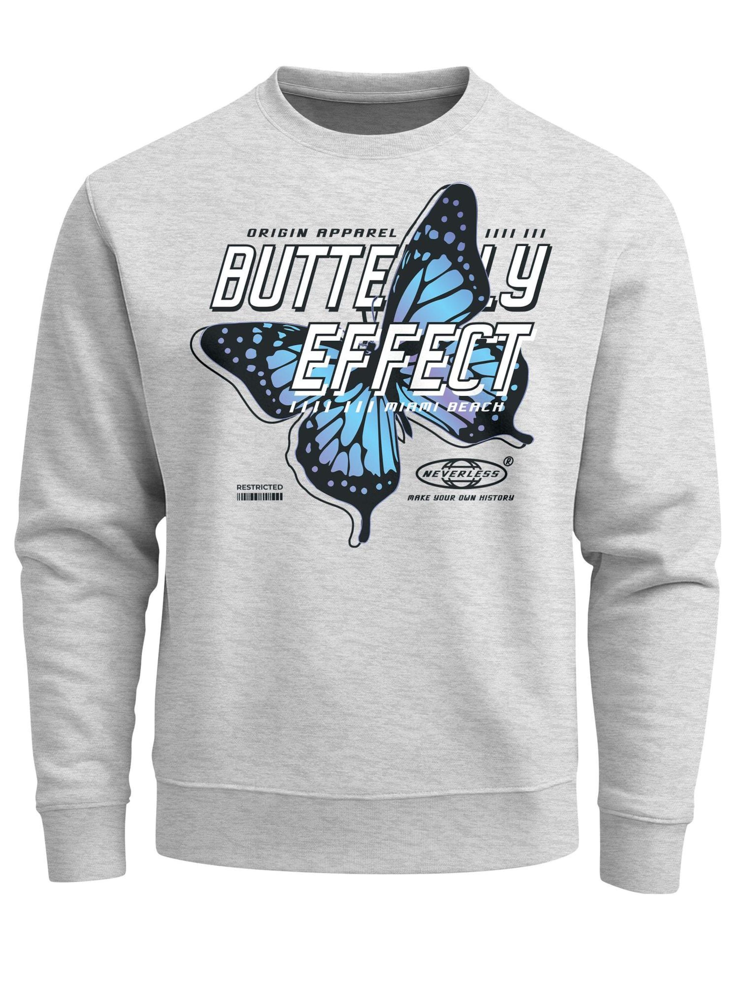 Neverless Sweatshirt 'Butterfly'‌‌‌‌‌‌‌‌‌‌ in Grau: Vorderseite