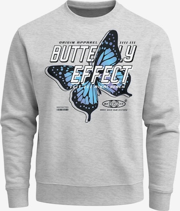 Neverless Sweatshirt 'Butterfly' in Grau: Vorderseite