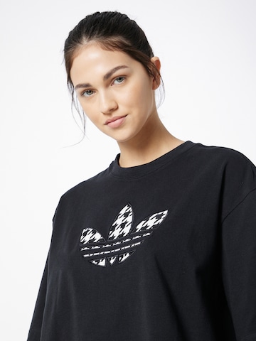 ADIDAS ORIGINALS T-shirt 'Houndstooth Trefoil Infill' i svart