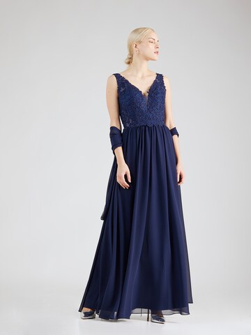 mascara Evening Dress in Blue