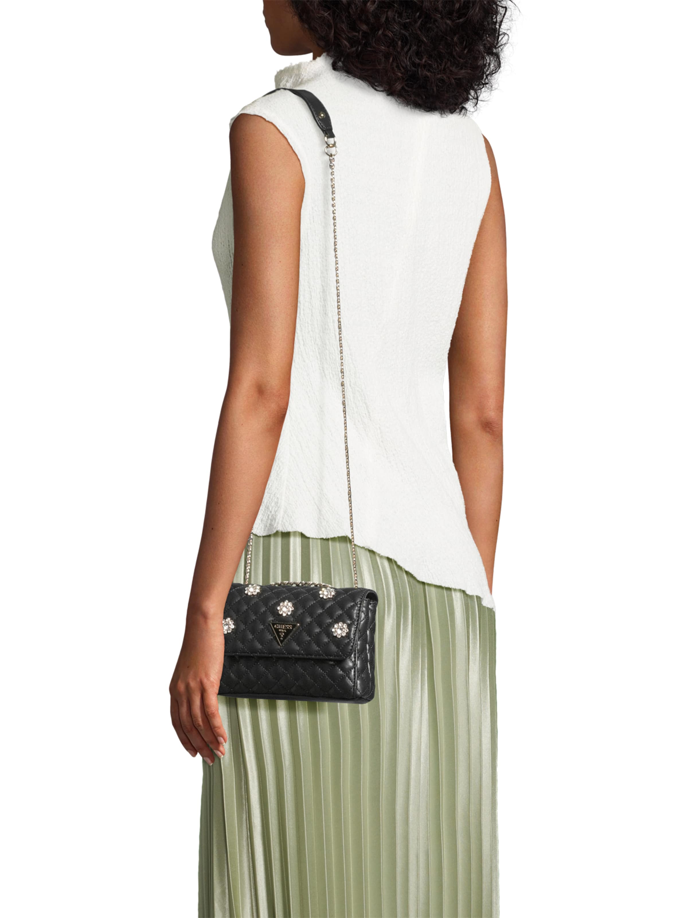 GUESS Сумка через плечо 'EVERLEE MINI CNVRTBLE XBDY FLP' в Черный: спереди